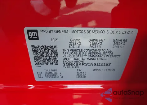 2022 Chevrolet Blazer Awd Rs from USA, damaged, VIN 3GNKBKRS1NS115183